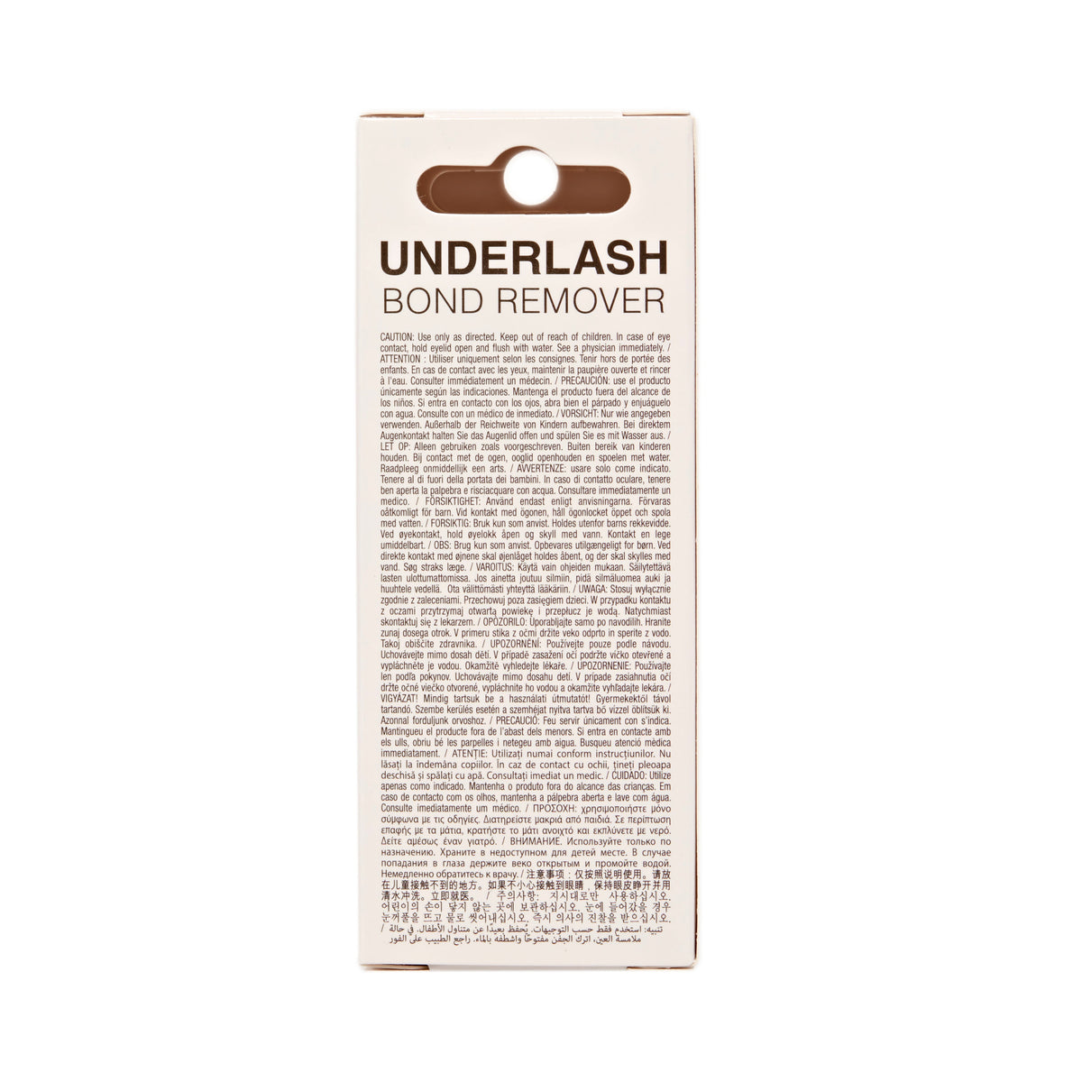 Box of Underlash Bond Remover on a white background