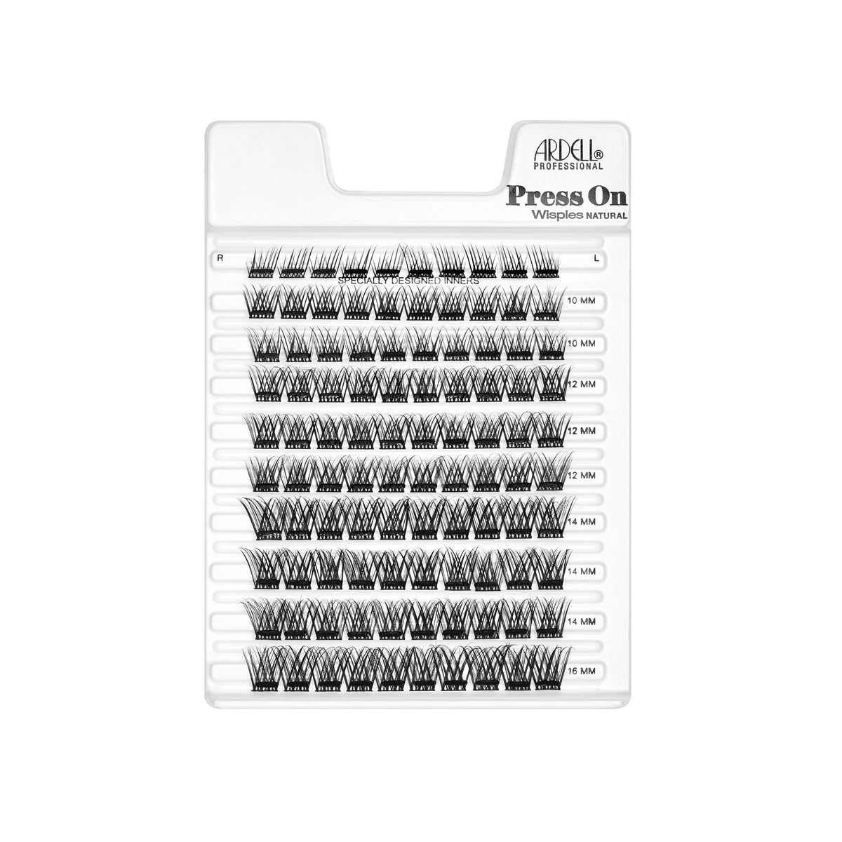 Tray of Press On Pre-Glued Underlash Extensions Wispies Natural 100 ct