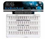 Front view of an Ardell Knot-Free Individuals - Medium (Brown) faux lashes set in complete retail wall hook packaging