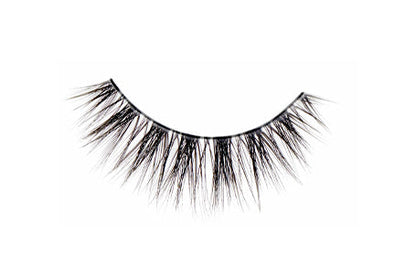 A closeup shot of Ardell Fauxmink Wispies' showing its actual look, length, volume, and design on a white background