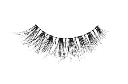 Close-up of an Ardell Naked Lash 424 faux lash with shorter length wispies effect & double layered curl