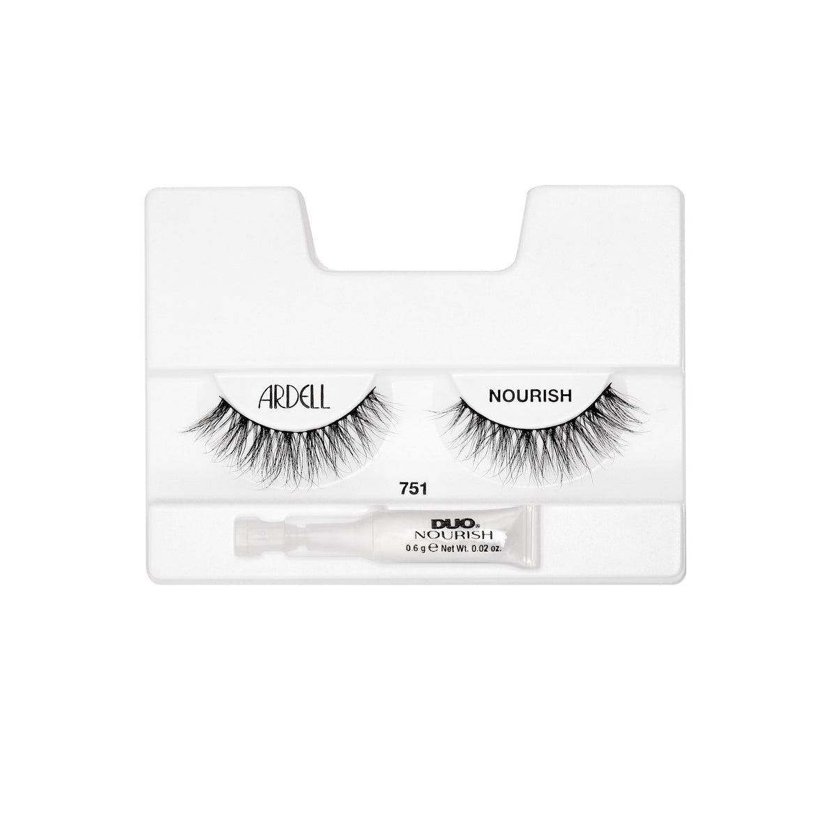 Ardell Nourish false eyelashes tray on a white background
