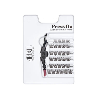 Press On Pre-Glued Underlash Wispies Natural Brown Content