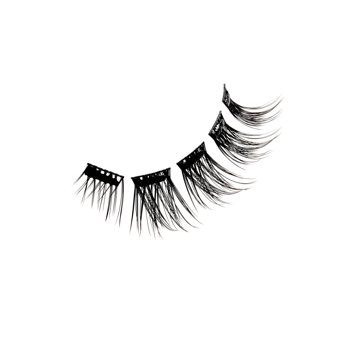 Floating set of Press On Pre-Glued Underlash Extensions Wispies Natural