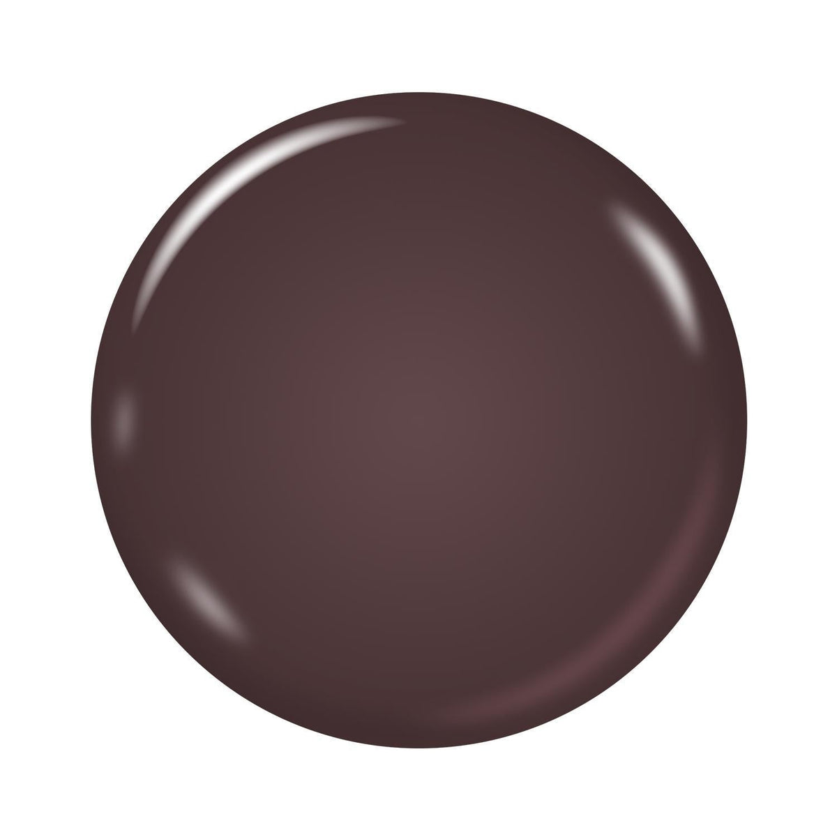 Close-up of Coffee Bean gel polish shade, a deep mocha brown with a smooth glossy finish.