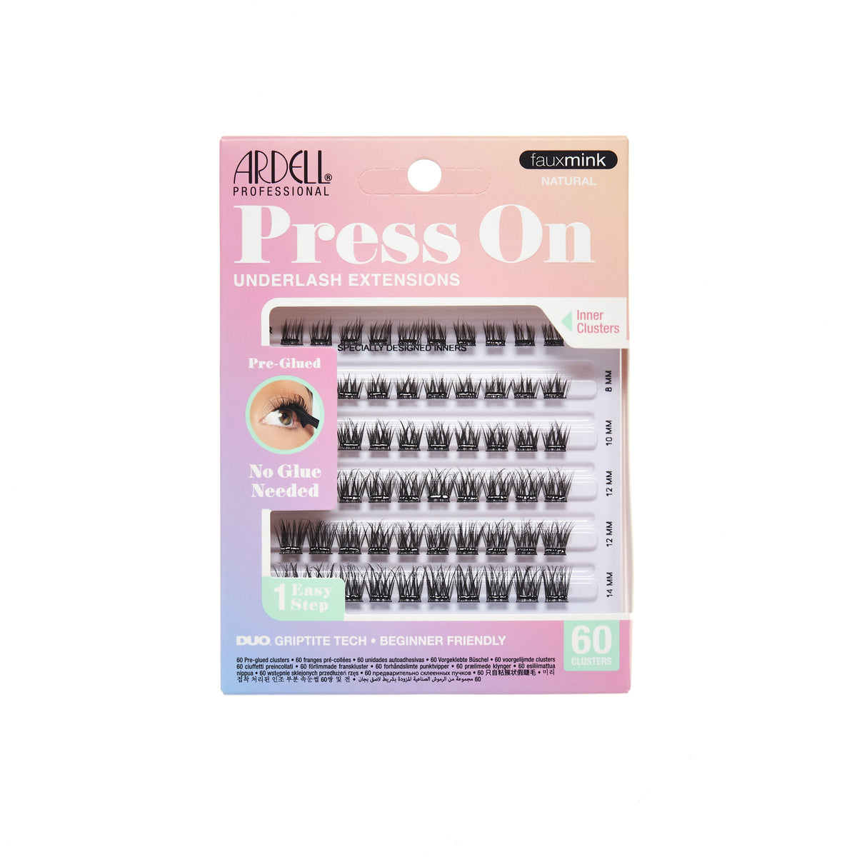 Front packaging of Press On Fauxmink Natural 60 ct