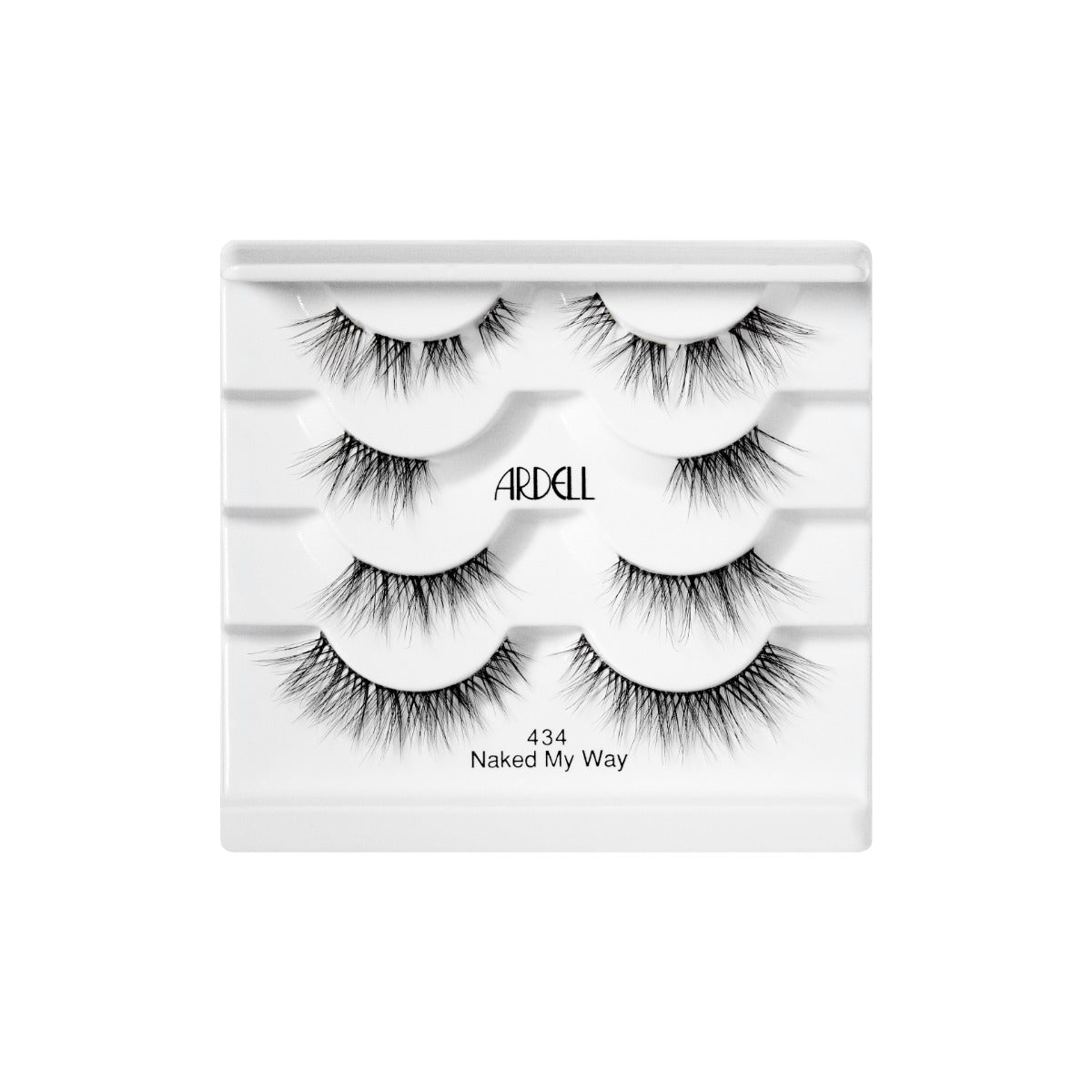 Naked My Way 434 4 Pack tray showcasing its contents of 4 lash pairs