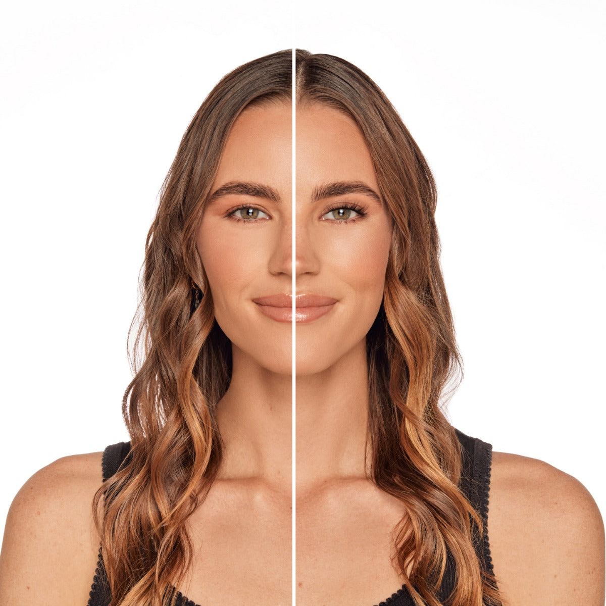 Seamless Underlash Extensions Fauxmink D Curl 32 ct on model with almond eye shape