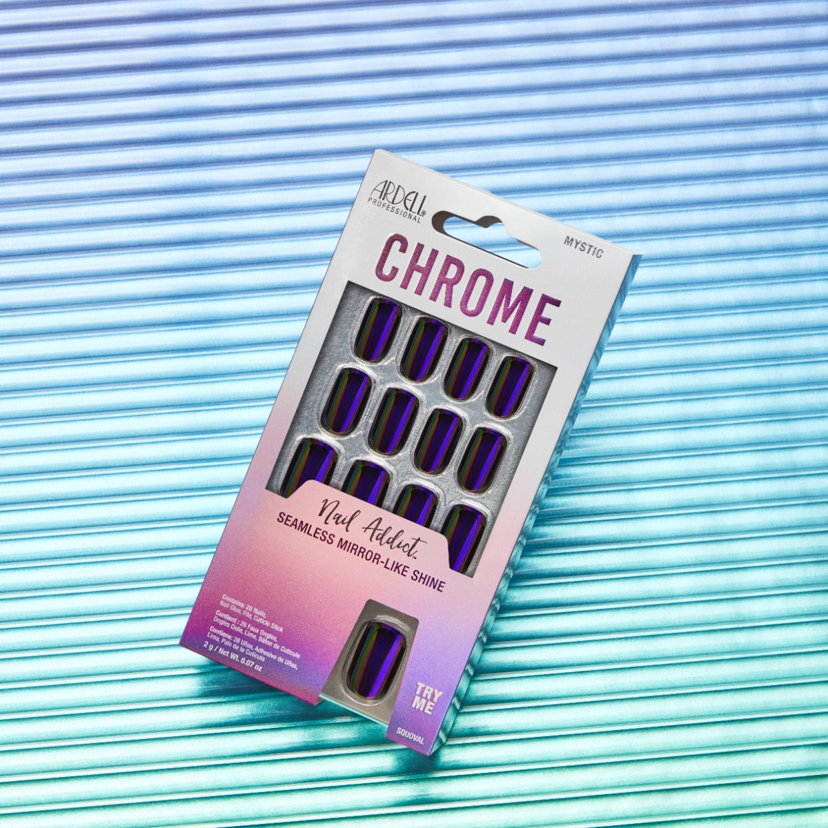 Stylized image of Ardell Nail Addict Chrome Mystic