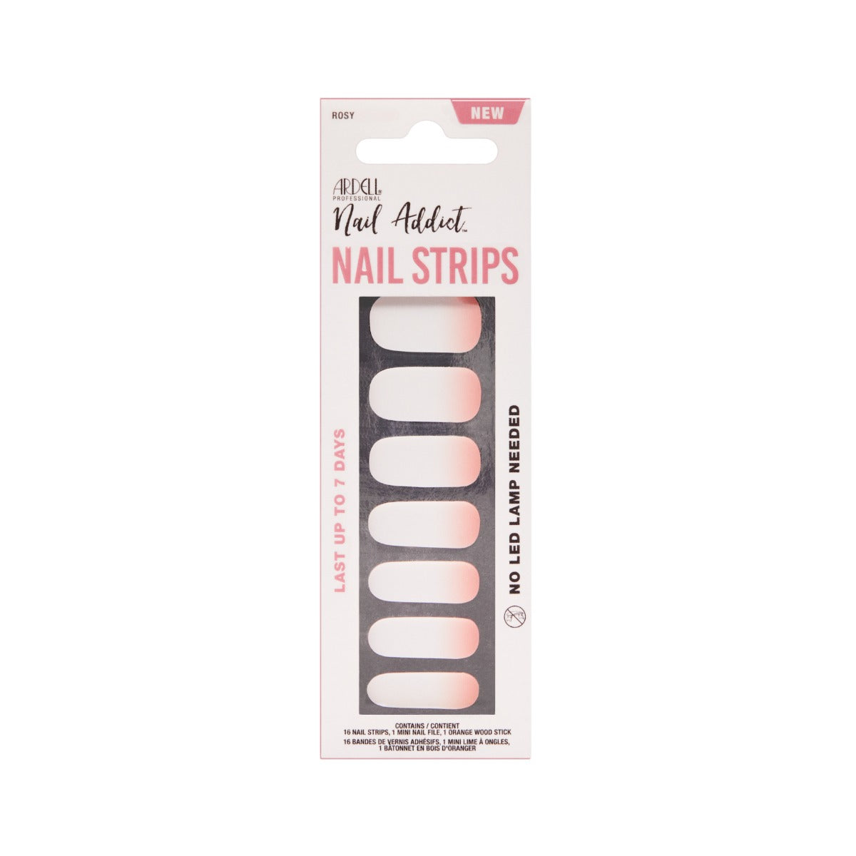 Front face of Ardell Nail Addict Nail Strips sealed pack.