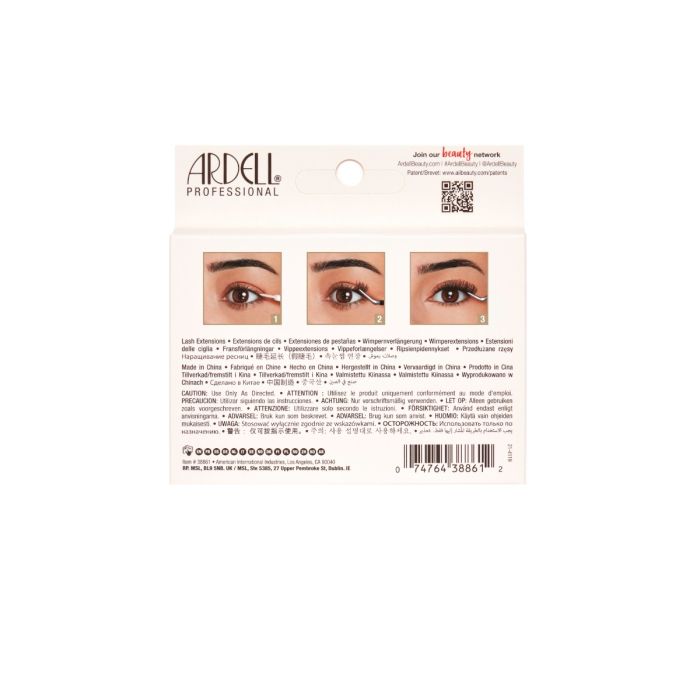 Ardell Kitten Eye Refill 3-Pack – Back packaging with product details and usage tips.