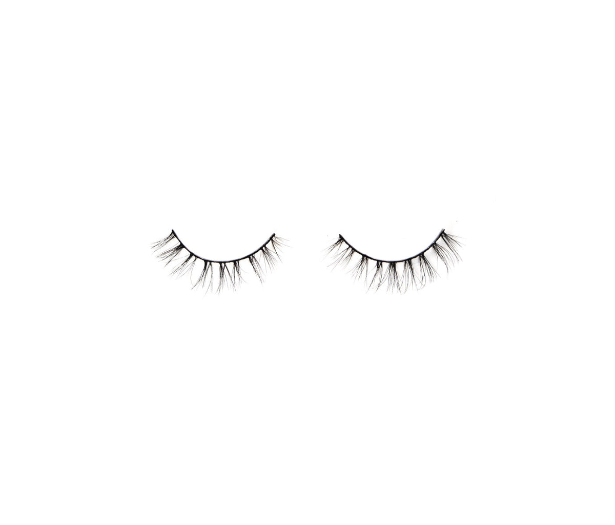 Ardell's Ecolashes 453 with multi-layered lash fibers, medium volume, medium length and a rounded shape