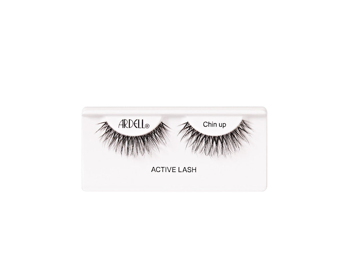 Ardell Active Lash Chin Up lashes are flared, lightweight, and sweat-resistant—ideal for an on-the-go glam look.
