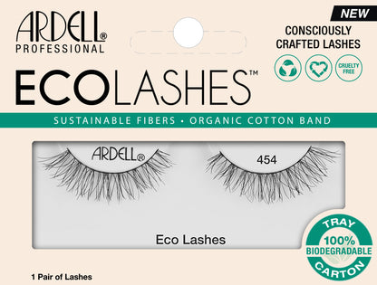 Frontview of a wall-hook ready retail pack of Ardell's Ecolashes 454 with printed text