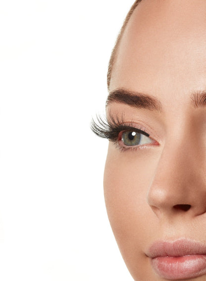 Side view of model shot wearing Winks Self Adhesive Haze lashes