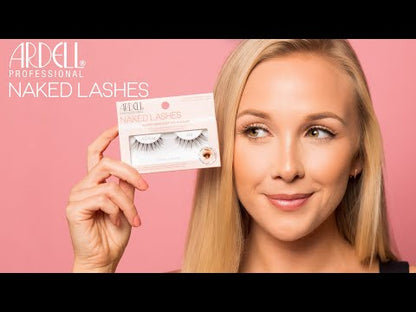 A smiling model showcasing Ardell Naked Lashes, demonstrating their seamless and natural appearance.